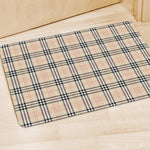 Beige Tartan Pattern Print Polyester Doormat