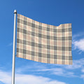 Beige Tartan Pattern Print Polyester Flag