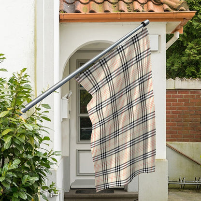 Beige Tartan Pattern Print Polyester Flag