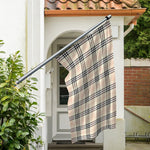 Beige Tartan Pattern Print Polyester Flag