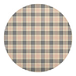 Beige Tartan Pattern Print Round Blanket