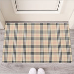 Beige Tartan Pattern Print Rubber Doormat