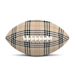 Beige Tartan Pattern Print Rugby Ball