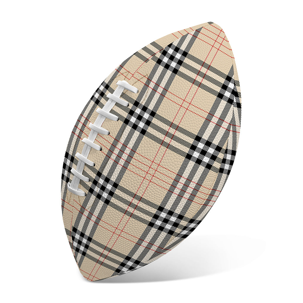 Beige Tartan Pattern Print Rugby Ball