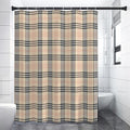 Beige Tartan Pattern Print Shower Curtain