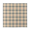 Beige Tartan Pattern Print Silk Bandana
