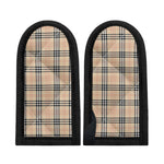 Beige Tartan Pattern Print Skillet Handle Cover