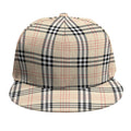 Beige Tartan Pattern Print Snapback Cap