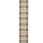 Beige Tartan Pattern Print Table Runner