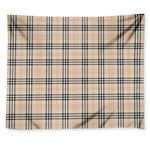 Beige Tartan Pattern Print Tapestry