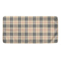 Beige Tartan Pattern Print Towel