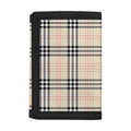 Beige Tartan Pattern Print Trifold Wallet
