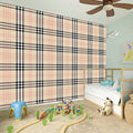 Beige Tartan Pattern Print Wall Sticker