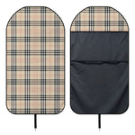 Beige Tartan Pattern Print Waterproof Car Seat Cover