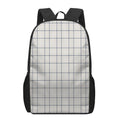 Beige Tattersall Pattern Print 17 Inch Backpack