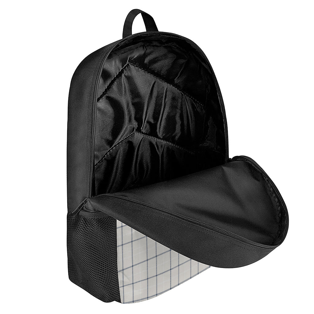 Beige Tattersall Pattern Print 17 Inch Backpack