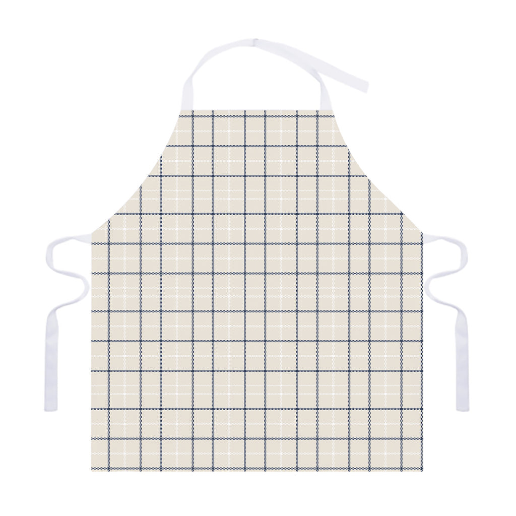 Beige Tattersall Pattern Print Adjustable Apron