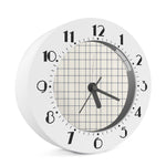 Beige Tattersall Pattern Print Alarm Clock