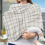 Beige Tattersall Pattern Print Baby Seat Cover