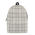 Beige Tattersall Pattern Print School Backpack