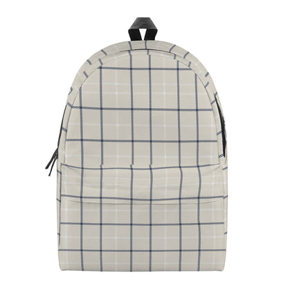 Beige Tattersall Pattern Print Backpack
