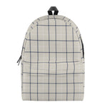 Beige Tattersall Pattern Print Backpack
