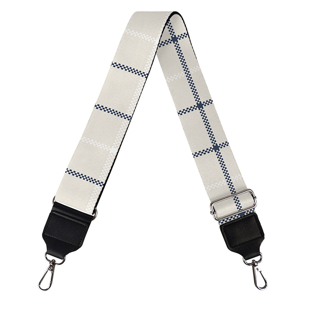 Beige Tattersall Pattern Print Bag Strap