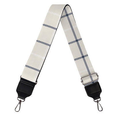 Beige Tattersall Pattern Print Bag Strap