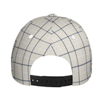 Beige Tattersall Pattern Print Baseball Cap