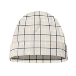 Beige Tattersall Pattern Print Beanie