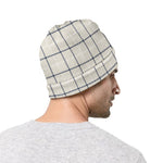 Beige Tattersall Pattern Print Beanie