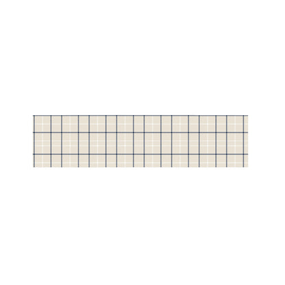Beige Tattersall Pattern Print Bed Runner