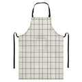 Beige Tattersall Pattern Print Bib Apron With Pocket