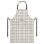 Beige Tattersall Pattern Print Bib Apron With Pocket