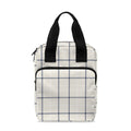 Beige Tattersall Pattern Print Bible Tote Bag