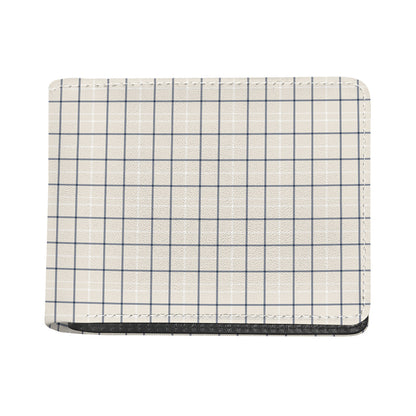 Beige Tattersall Pattern Print Bifold Wallet