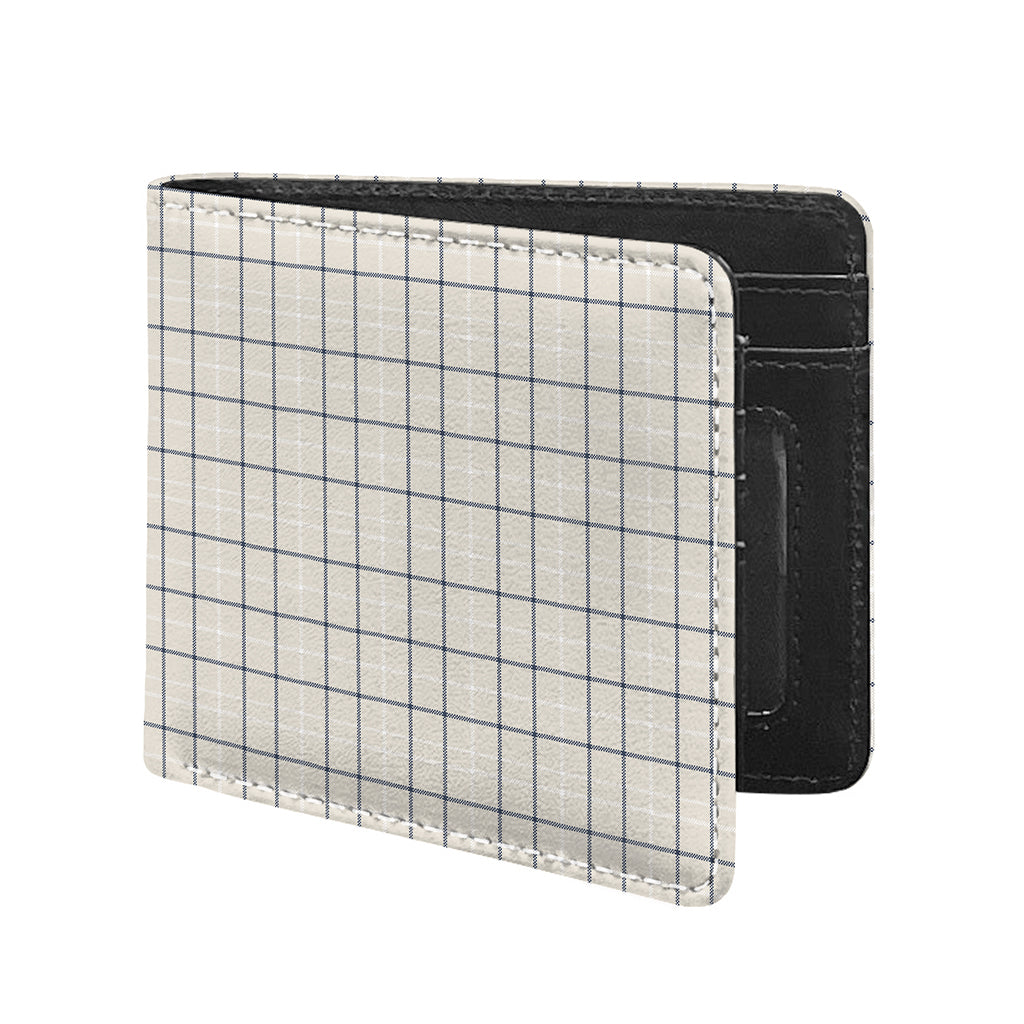 Beige Tattersall Pattern Print Bifold Wallet