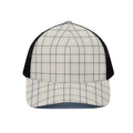 Beige Tattersall Pattern Print Black Mesh Trucker Hat