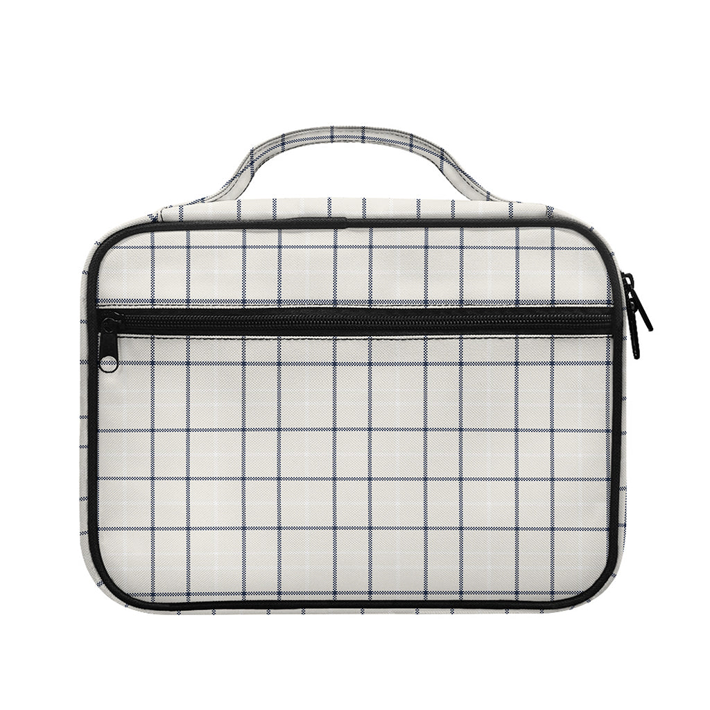 Beige Tattersall Pattern Print Briefcase Bible Bag