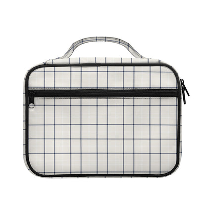 Beige Tattersall Pattern Print Briefcase Bible Bag
