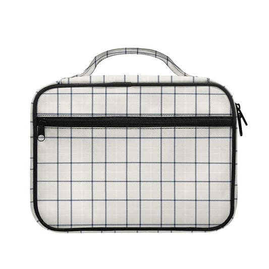 Beige Tattersall Pattern Print Briefcase Bible Bag