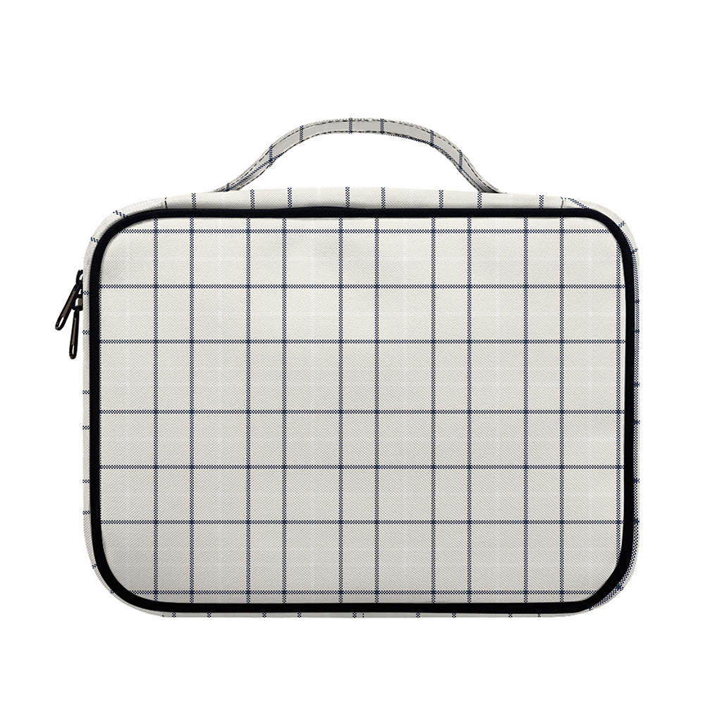 Beige Tattersall Pattern Print Briefcase Bible Bag