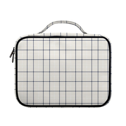 Beige Tattersall Pattern Print Briefcase Bible Bag