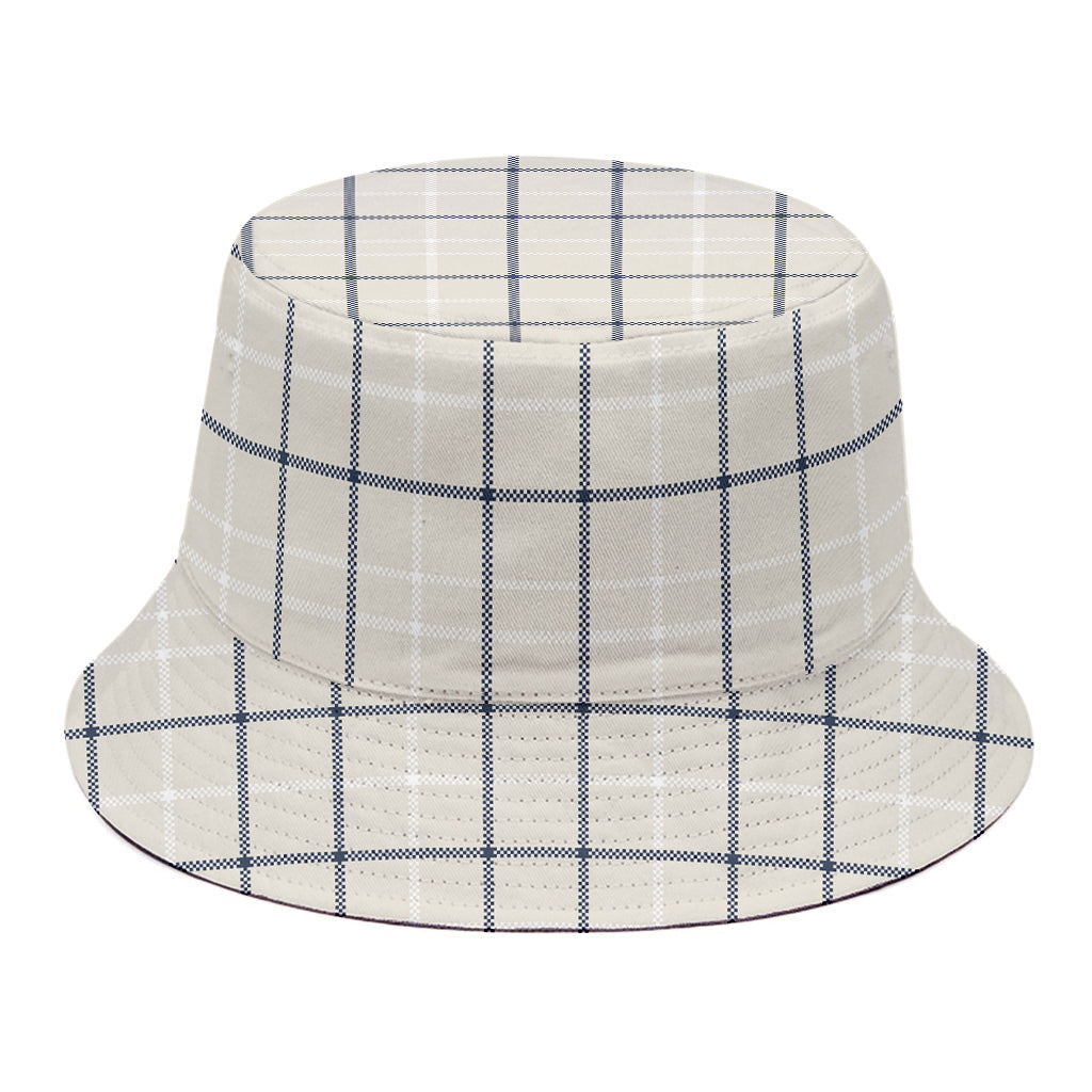 Beige Tattersall Pattern Print Bucket Hat
