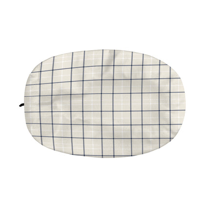 Beige Tattersall Pattern Print Car Side Mirror Covers