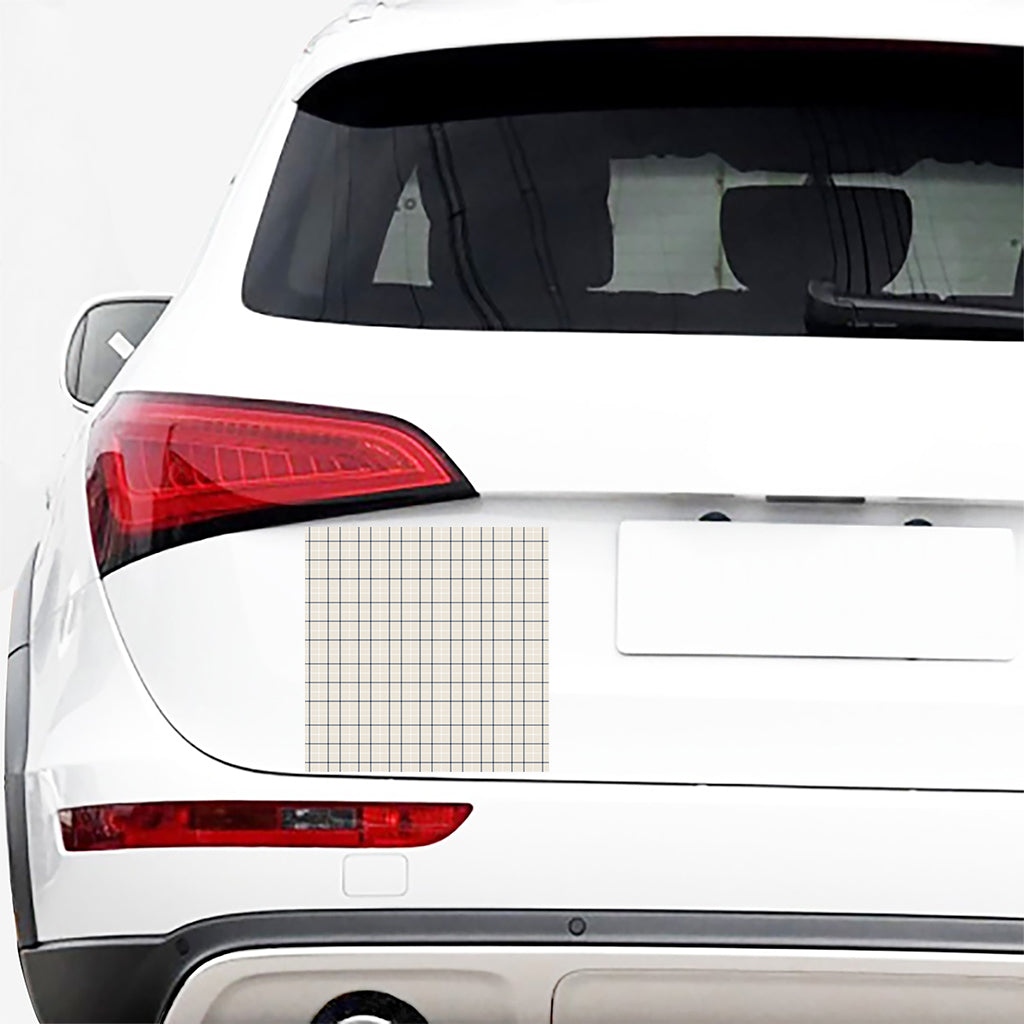 Beige Tattersall Pattern Print Car Sticker