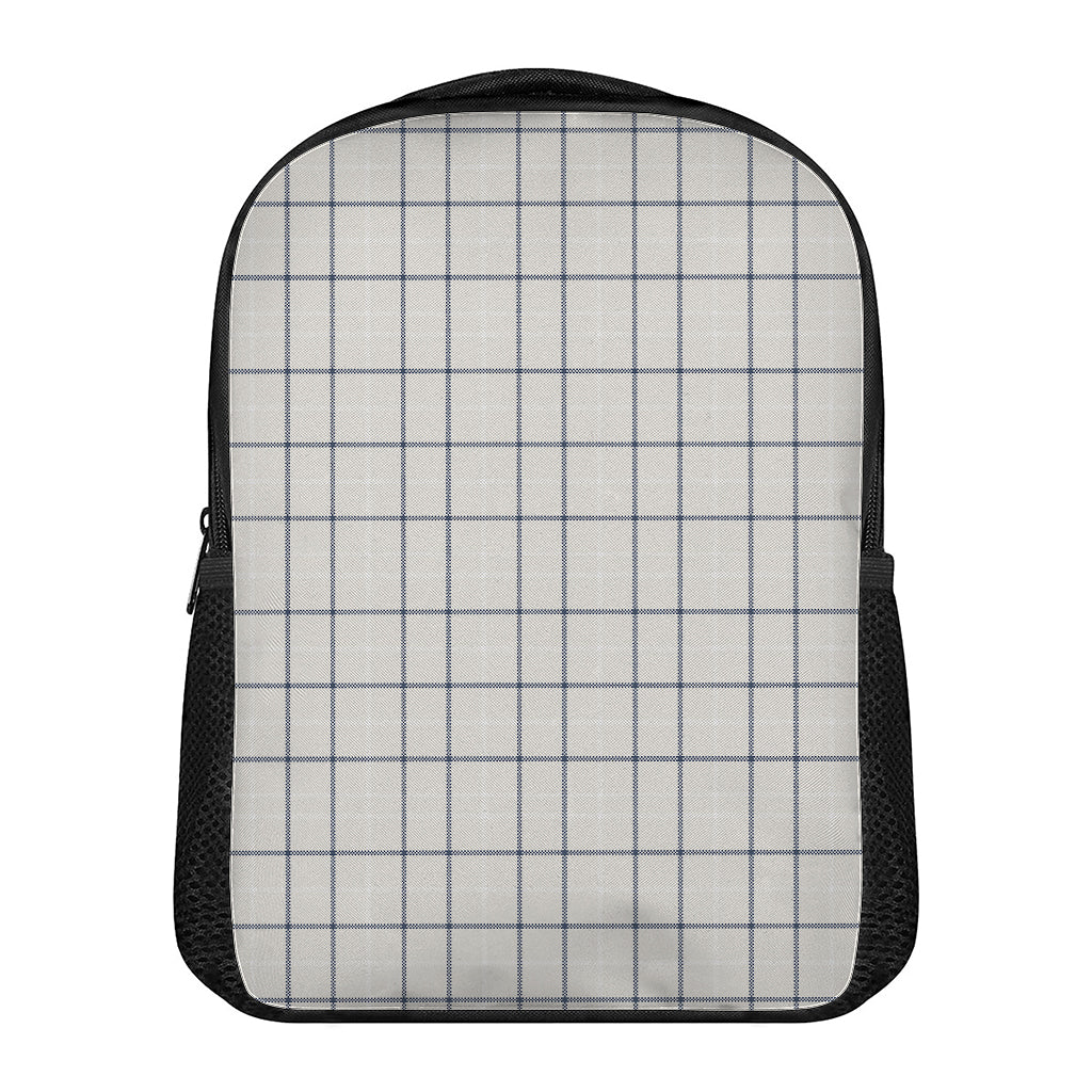 Beige Tattersall Pattern Print Casual Backpack