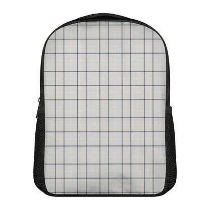 Beige Tattersall Pattern Print Casual Backpack