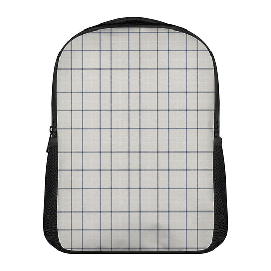 Beige Tattersall Pattern Print Casual Backpack