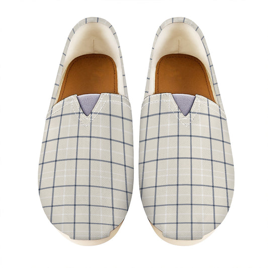 Beige Tattersall Pattern Print Casual Shoes
